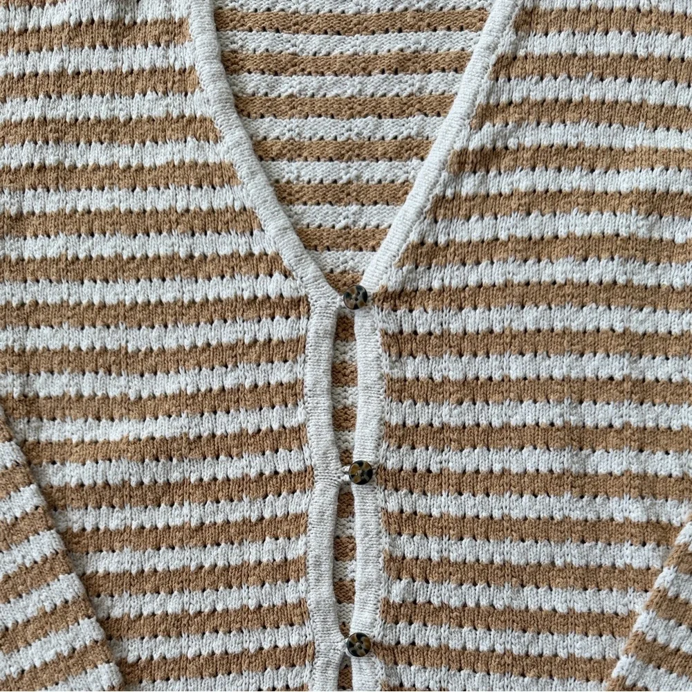 Madewell Open-Stitch Cardigan Sweater in Stripe - Picture 3 of 7